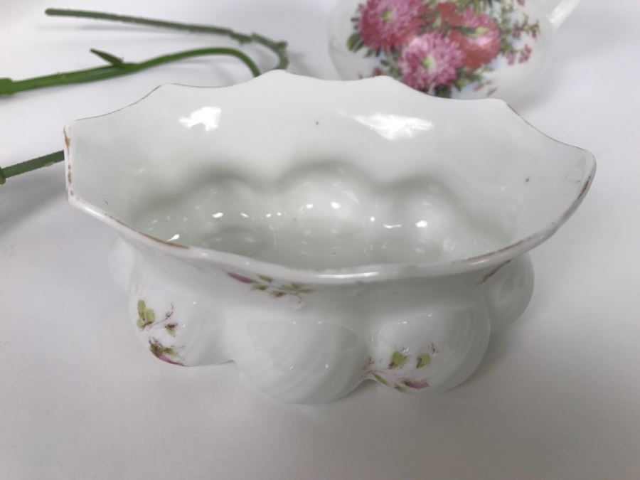 Porcelain Rose Flowers, Vase And Small Pitcher With Bowl [Photo 8]