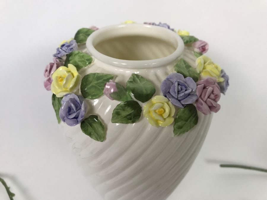 Porcelain Rose Flowers, Vase And Small Pitcher With Bowl [Photo 6]
