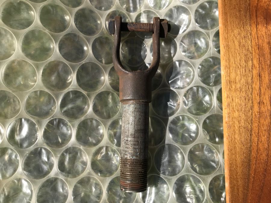 Antique Commercial Grade Mercantile Brass Ceiling Fan Hunter Fan & Motor Co - Very Heavy - Wooden Paddles Have Been Refinished [Photo 14]