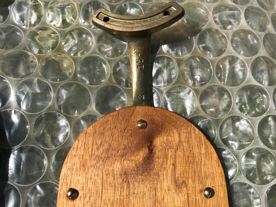 Antique Commercial Grade Mercantile Brass Ceiling Fan Hunter Fan & Motor Co - Very Heavy - Wooden Paddles Have Been Refinished [Photo 20]