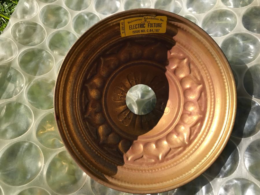 Antique Commercial Grade Mercantile Brass Ceiling Fan Hunter Fan & Motor Co - Very Heavy - Wooden Paddles Have Been Refinished [Photo 15]