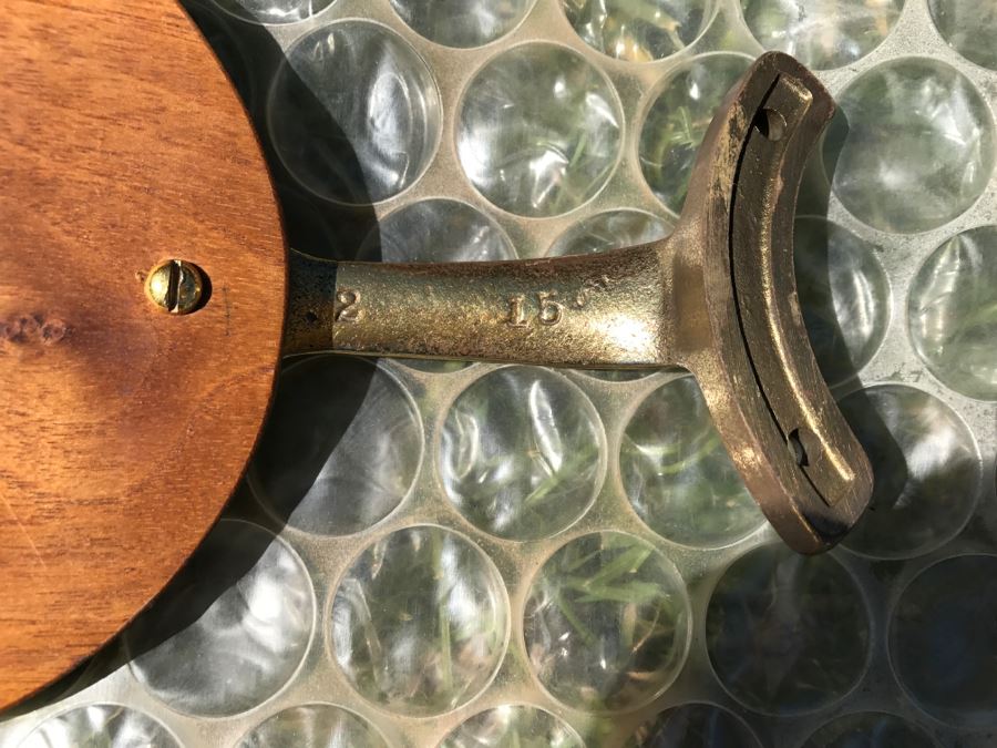 Antique Commercial Grade Mercantile Brass Ceiling Fan Hunter Fan & Motor Co - Very Heavy - Wooden Paddles Have Been Refinished [Photo 21]