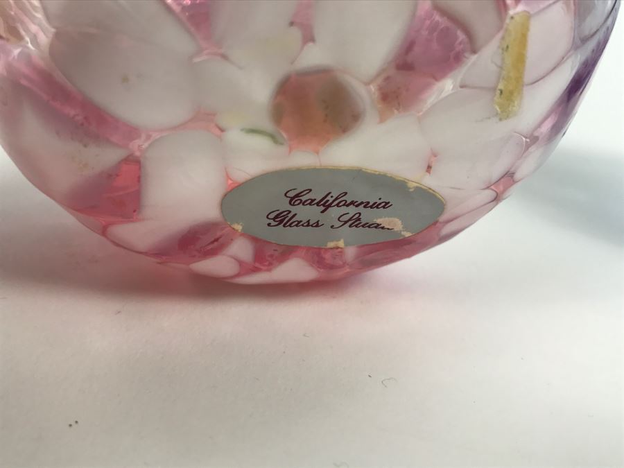 Signed Blue Art Glass Sculpture And California Glass Studio Art Glass Oil Lamp [Photo 13]