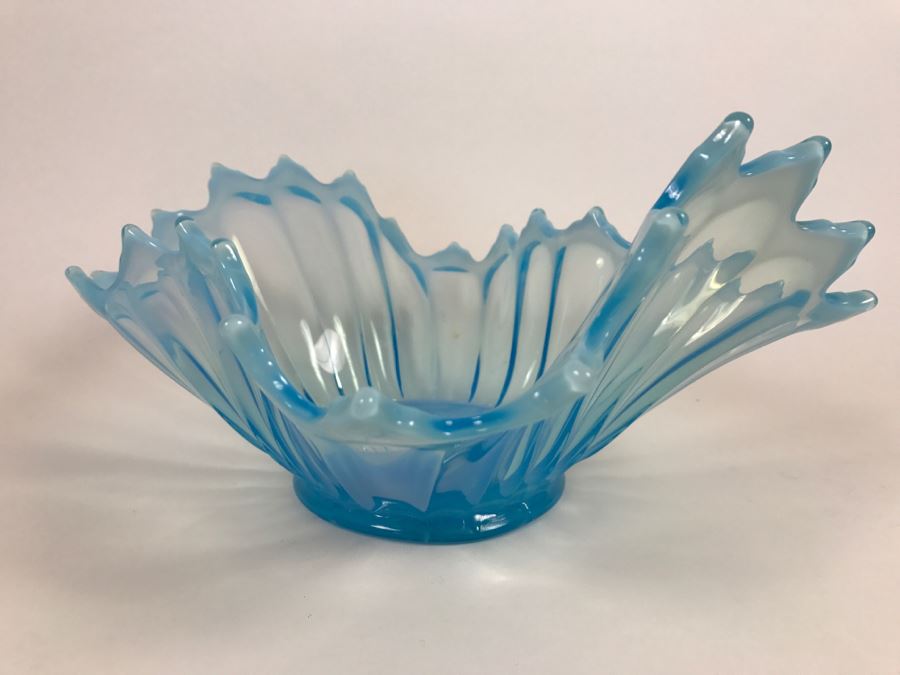 Large Light Blue Art Glass Bowl [Photo 7]