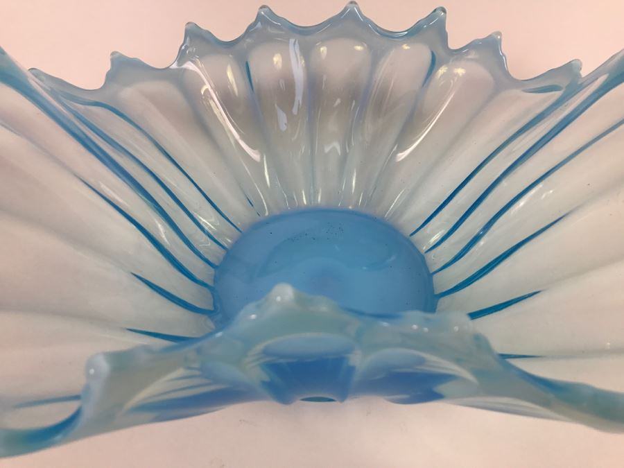 Large Light Blue Art Glass Bowl [Photo 4]