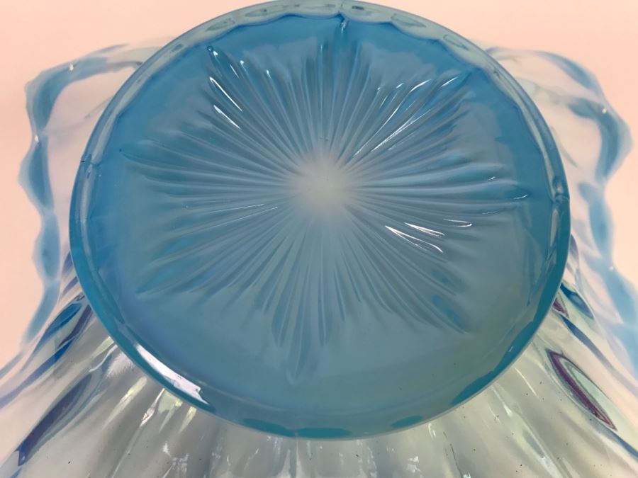 Large Light Blue Art Glass Bowl [Photo 9]