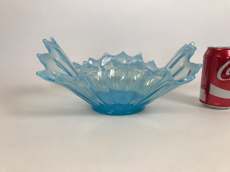 Large Light Blue Art Glass Bowl [Photo 11]