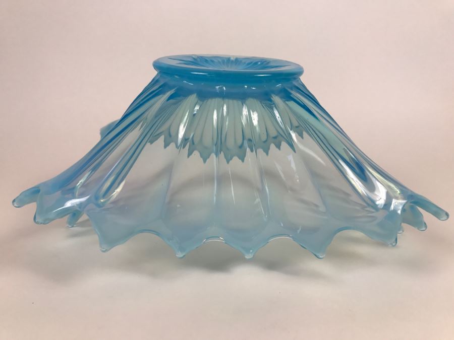 Large Light Blue Art Glass Bowl [Photo 8]