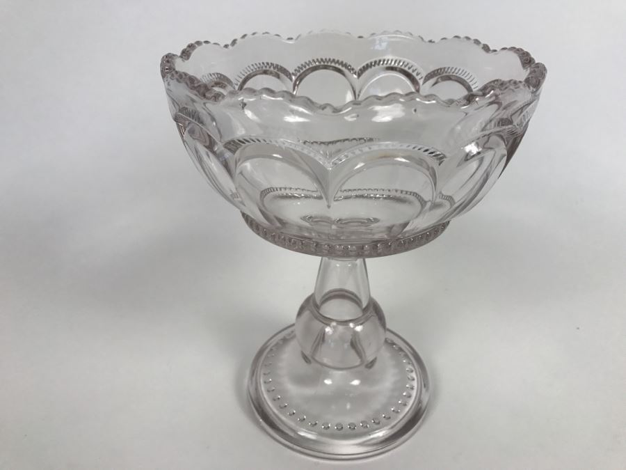 Pressed Glass Light Purple Compote Bowl [Photo 3]