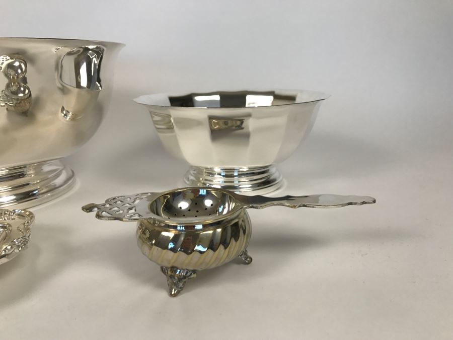7 Piece Silverplate Lot Includes Several Gorham Bowls And Covered Butter Dish [Photo 3]