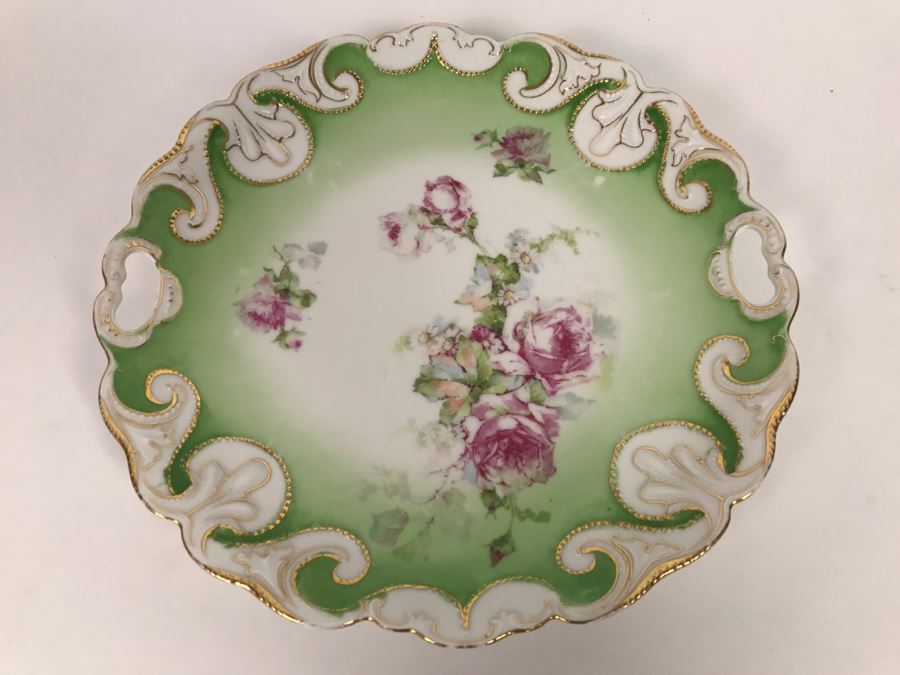 Stunning Franconia Germany Handpainted Plate With Gold Accents