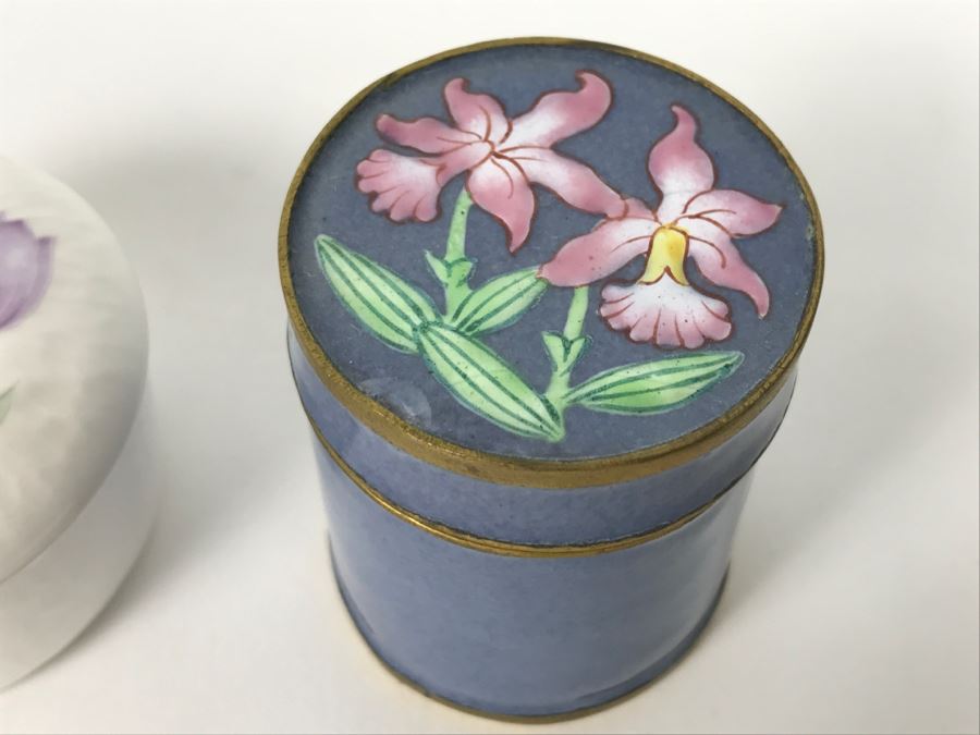 Various Trinket Boxes From Crummles & Co, Aynsley England, France, Cloisonne China [Photo 14]