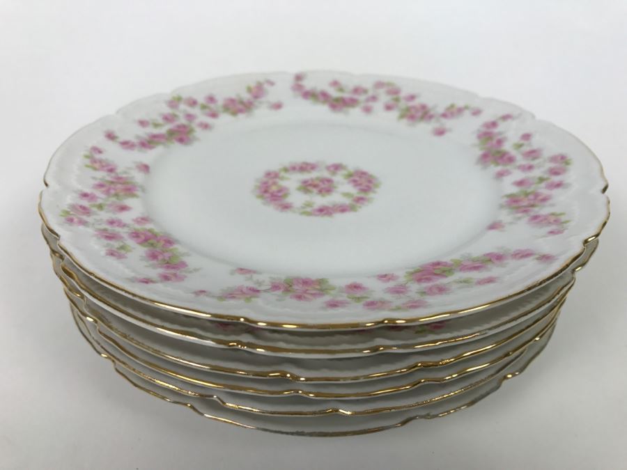 Set Of 6 Gold Rimmed Plates From Germany