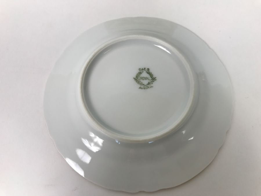 (11) Gold Rimmed Hor D'oeuvres Plates Q & E G Royal Austria [Photo 10]