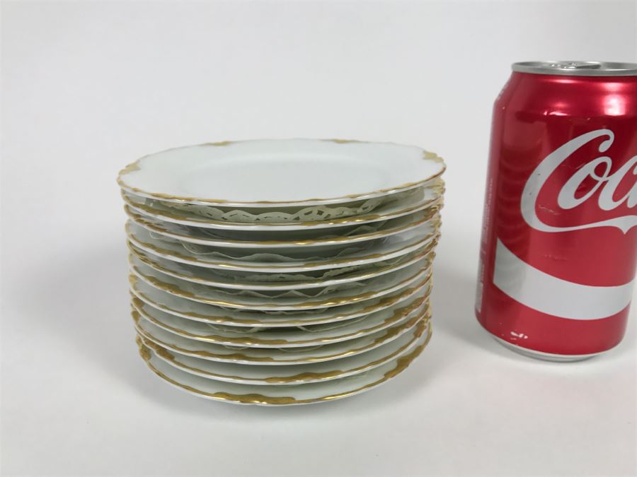 (11) Gold Rimmed Hor D'oeuvres Plates Q & E G Royal Austria [Photo 5]