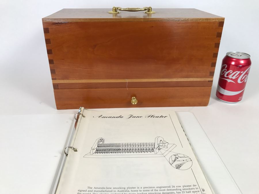 The Amanda-Jane Smocking Pleater With CUSTOM Dovetail Carrying Box And Spool Holder - See Photos [Photo 12]