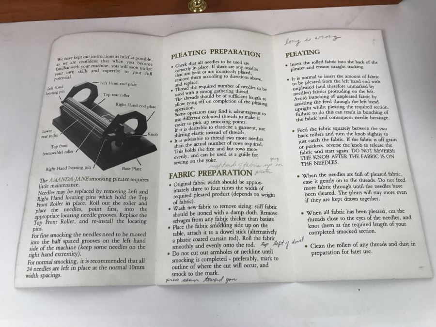 The Amanda-Jane Smocking Pleater With CUSTOM Dovetail Carrying Box And Spool Holder - See Photos [Photo 10]