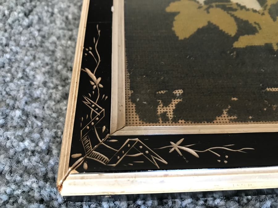 Vintage Floral Needlepoint In Nice Vintage Frame [Photo 2]