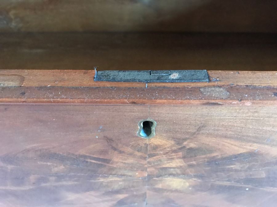 Stunning Antique Wooden Chest Of Drawers Dresser With Bowfront Top Drawer Framed By Round Side Supports [Photo 20]