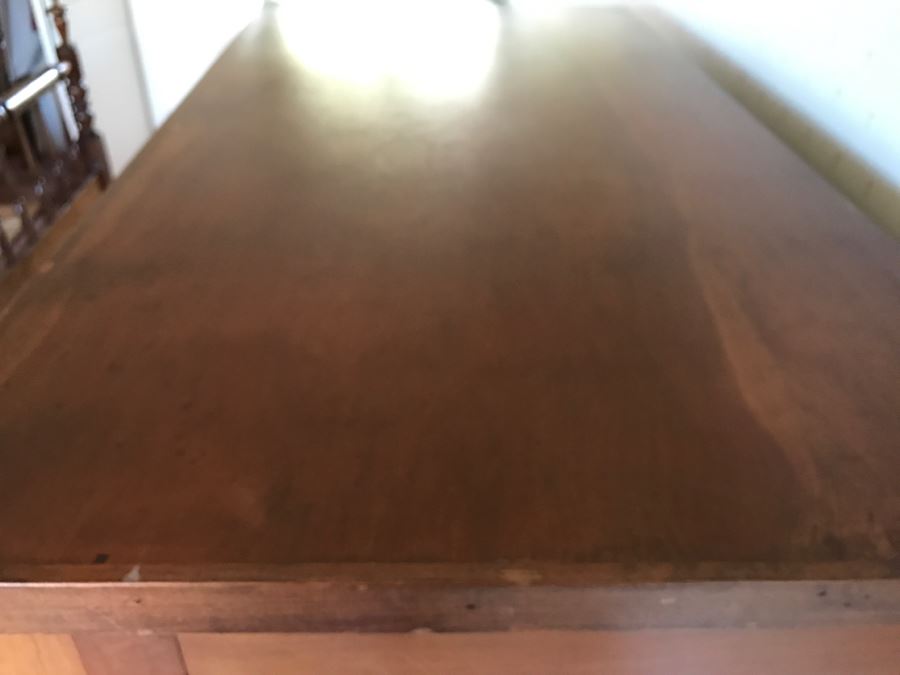 Stunning Antique Wooden Chest Of Drawers Dresser With Bowfront Top Drawer Framed By Round Side Supports [Photo 11]