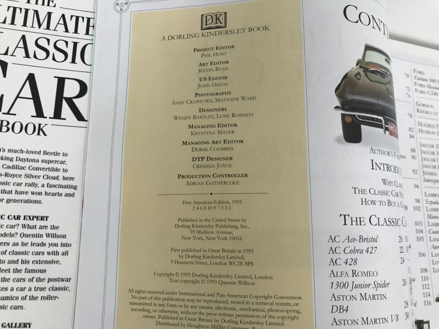 The Ultimate Classic Car Book By Quentin Willson With David Selby - Copyright 1995 Dorling Kindersley Limited [Photo 4]