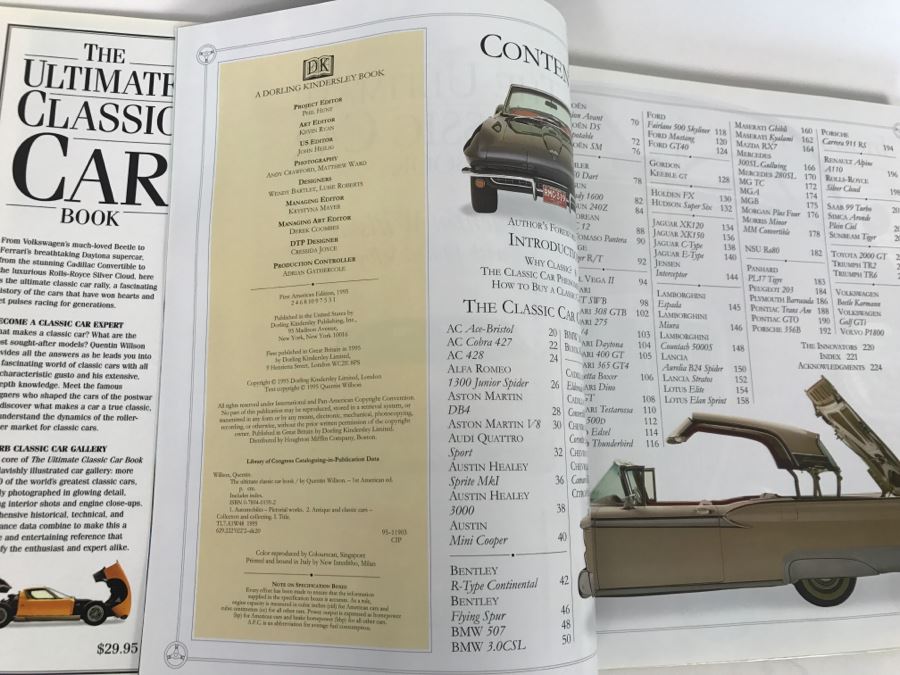 The Ultimate Classic Car Book By Quentin Willson With David Selby - Copyright 1995 Dorling Kindersley Limited [Photo 3]