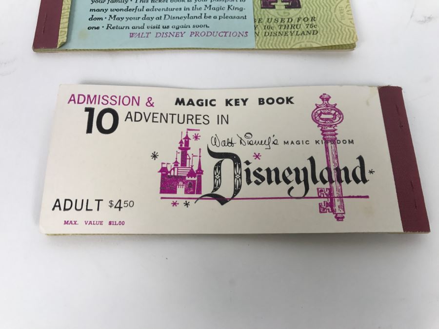 Lot Of Partially Used Vintage Disneyland Ticket Books