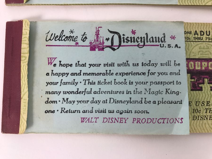 Lot Of Partially Used Vintage Disneyland Ticket Books [Photo 3]