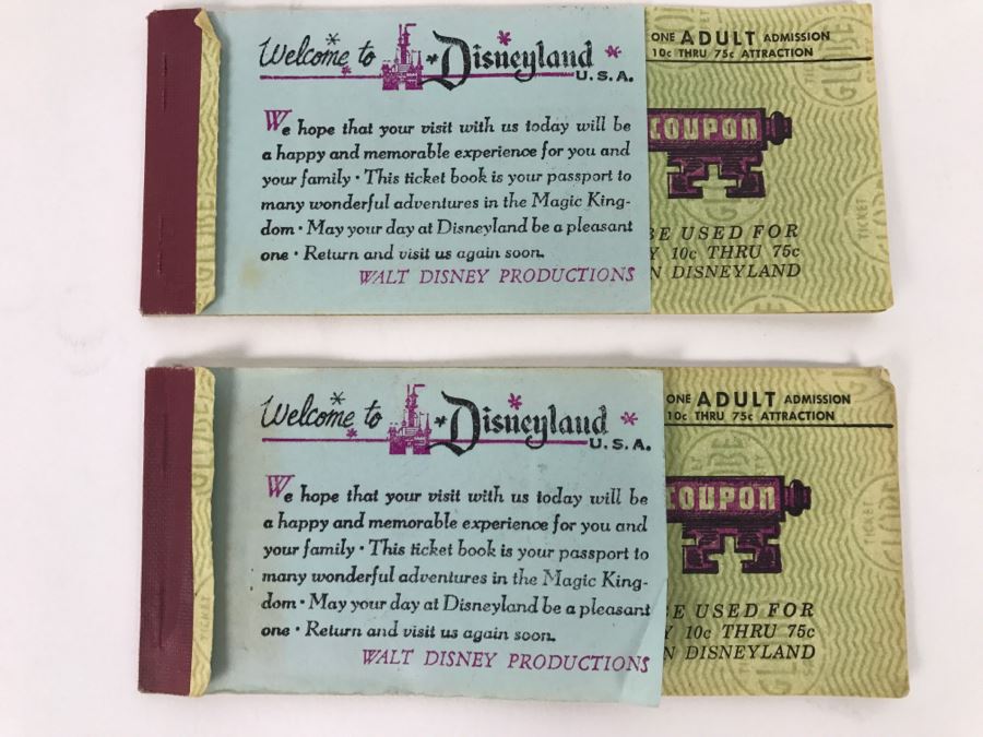 Lot Of Partially Used Vintage Disneyland Ticket Books [Photo 2]