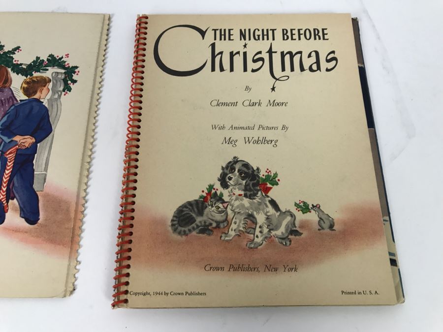 Vintage Book The Night Before Christmas by Clement Clark Moore and Animated Pictures by Meg Wohlberg - Copyright 1944 by Crown Publishers, New York [Photo 3]