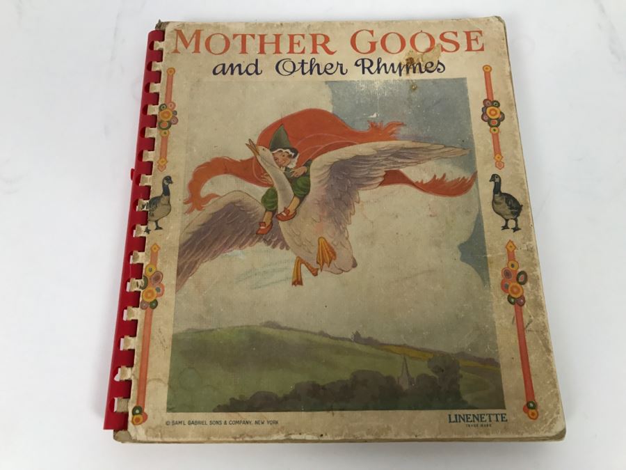 Vintage Book Mother Goose And Other Rhymes - Linenette Trade Mark, Copyright Sam’l Gabriel Sons And Company, New York [Photo 1]