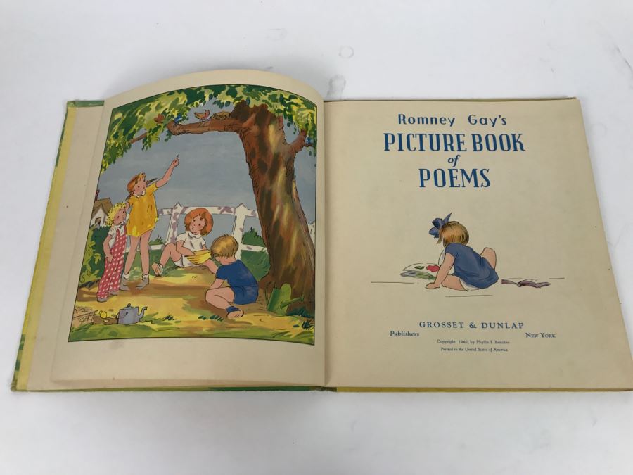 Vintage Book Romney Gay’s Picture Book Of Poems - Grosset And Dunlap Publishers, Copyright 1940 By Phillis I Britcher [Photo 2]