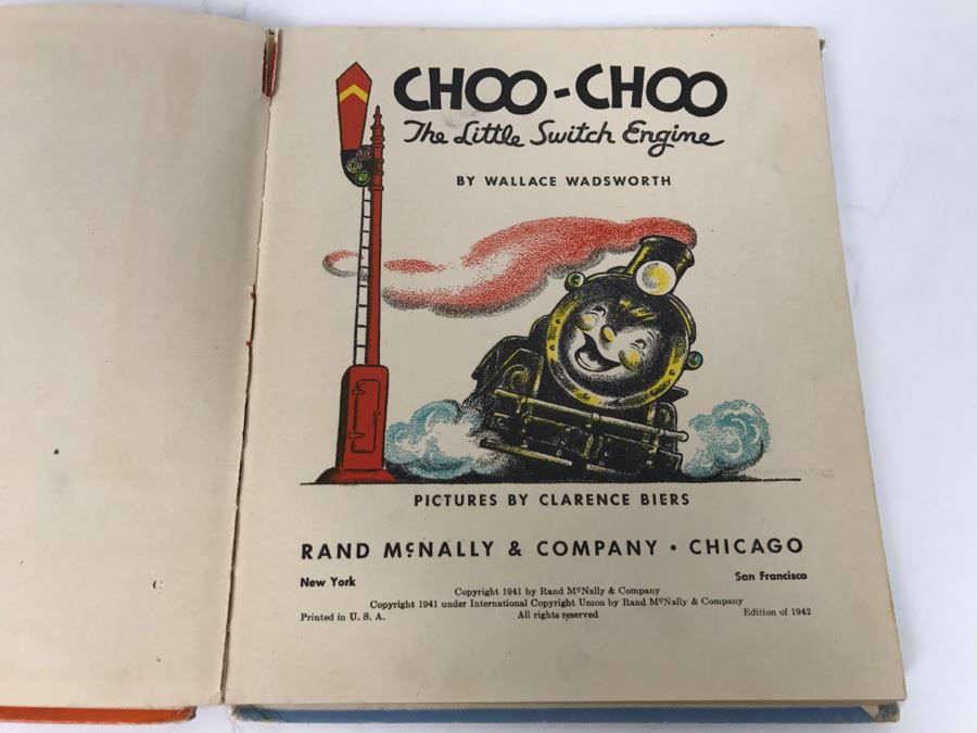 Vintage Book Choo-Choo The Little Switch Engine By Wallace Wadsworth, Pictures By Clarence Biers - Copyright 1941 By Rand McNally And Company - Edition of 1942 [Photo 3]
