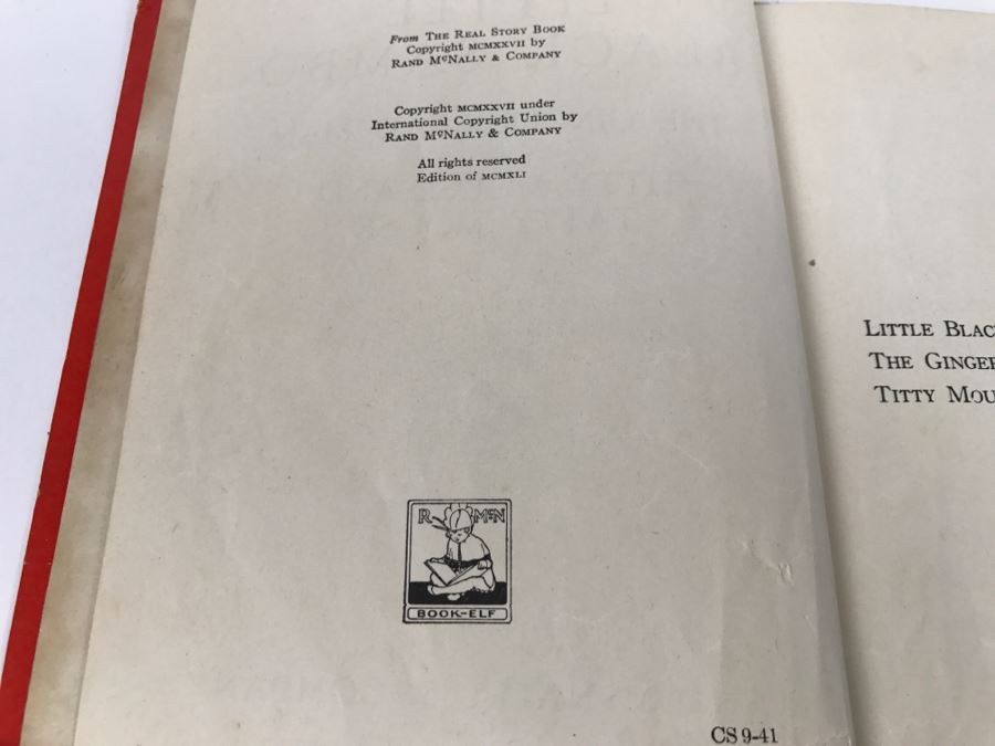 Vintage Book Little Black Sambo Also The Gingerbread Man Also Titty Mouse And Tatty Mouse - Copyright MCMXXVII Rand McNally and Company Chicago [Photo 4]
