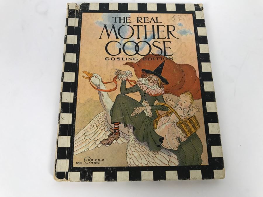 Vintage Book The Real Mother Goose Gosling Edition With Pictures By Blanche Fisher Wright - Copyright MCMXVI By Rand McNally And Company [Photo 1]