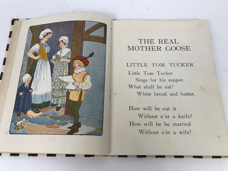 Vintage Book The Real Mother Goose Gosling Edition With Pictures By Blanche Fisher Wright - Copyright MCMXVI By Rand McNally And Company [Photo 6]