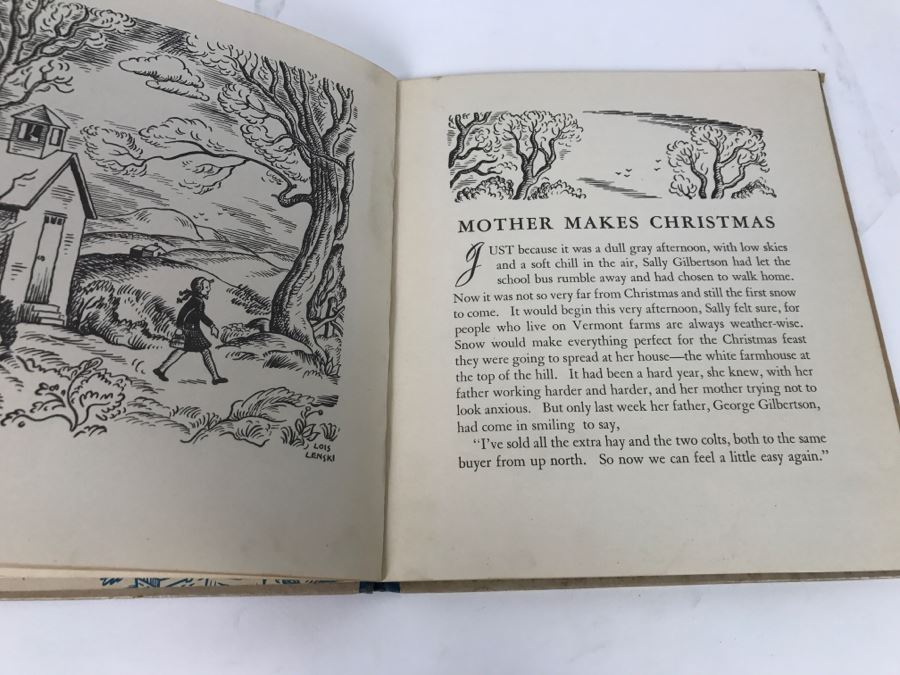 Vintage Book Mother Makes Christmas Story By Cornelia Meigs Pictures By Lois Lenski, A Story Parade Picture Book - Copyright 1940 By Grosset And Dunlap, Inc [Photo 5]