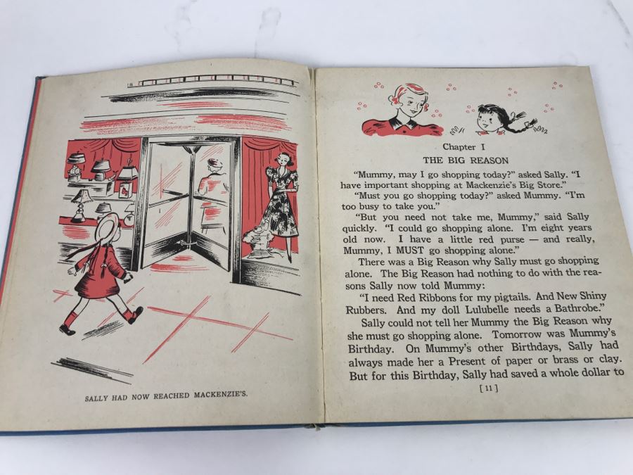Vintage Book Sally Goes Shopping Alone By Louise Eppenstein Illustrated By Esther Friend, Copyright MCMXL By The Platt And Munk Co, Inc [Photo 5]