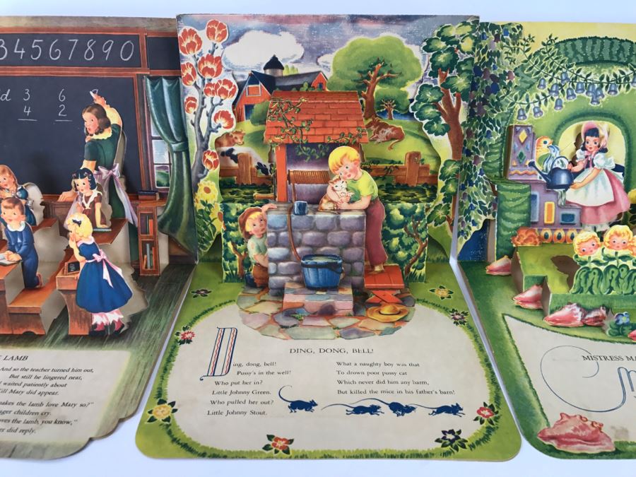 Vintage Pop Up Books In Great Condition - Ding Dong Bell!, Mistress Mary, And Mary’s Lamb By Geraldine Clyne, Copyright J.S. Fub Company [Photo 8]