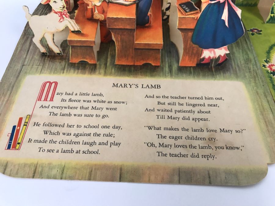 Vintage Pop Up Books In Great Condition - Ding Dong Bell!, Mistress Mary, And Mary’s Lamb By Geraldine Clyne, Copyright J.S. Fub Company [Photo 13]