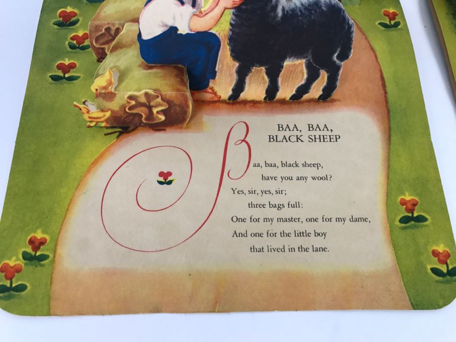 Vintage Pop Up Books In Great Condition - Baa Baa Black Sheep And There Was An Old Woman By Geraldine Clyne, Copyright J.S. Fub Company [Photo 12]