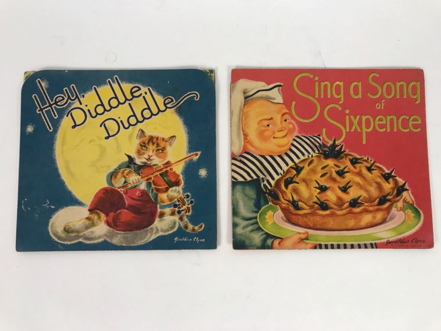 Vintage Pop Up Books In Great Condition - Hey Diddle Diddle And Sing A Song Of Sixpence By Geraldine Clyne, Copyright J.S. Fub Company [Photo 2]