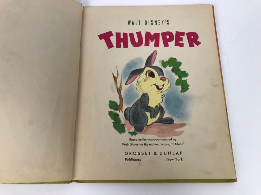 Vintage Book Walt Disney’s Thumper - Grosset And Dunlap Publishers - Copyright 1941, 1942 By Walt Disney Productions  [Photo 4]
