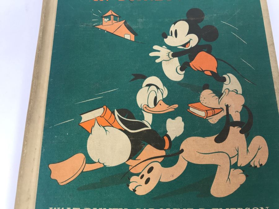 Vintage Book School Days In Disneyville By Walt Disney And Caroline D. Emerson, Illustrated By The Walt Disney Studio - Copyright 1939 By Walt Disney Productions [Photo 2]
