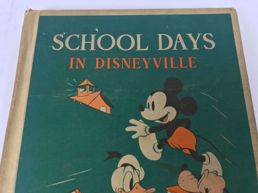 Vintage Book School Days In Disneyville By Walt Disney And Caroline D. Emerson, Illustrated By The Walt Disney Studio - Copyright 1939 By Walt Disney Productions [Photo 3]