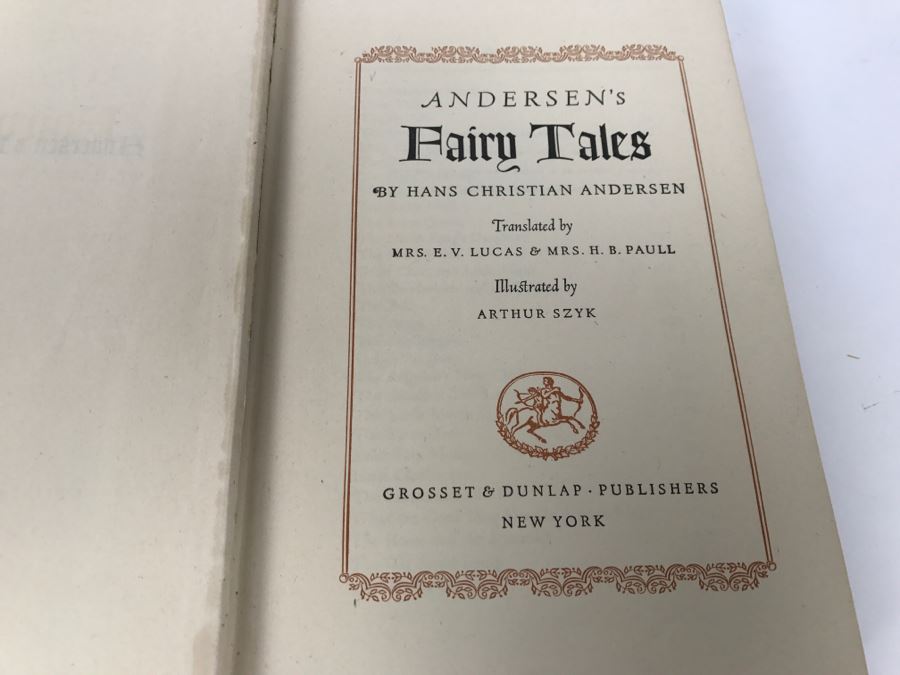 Vintage Books - Andersen’s Fairy Tales By Hans Christian Andersen Illustrated By Arthur Szyk And Grimm’s Fairy Tales by The Brothers Grimm Illustrated By Fritz Kredel - Both Copyright MCMXLV By Grosset and Dunlap, Inc [Photo 5]