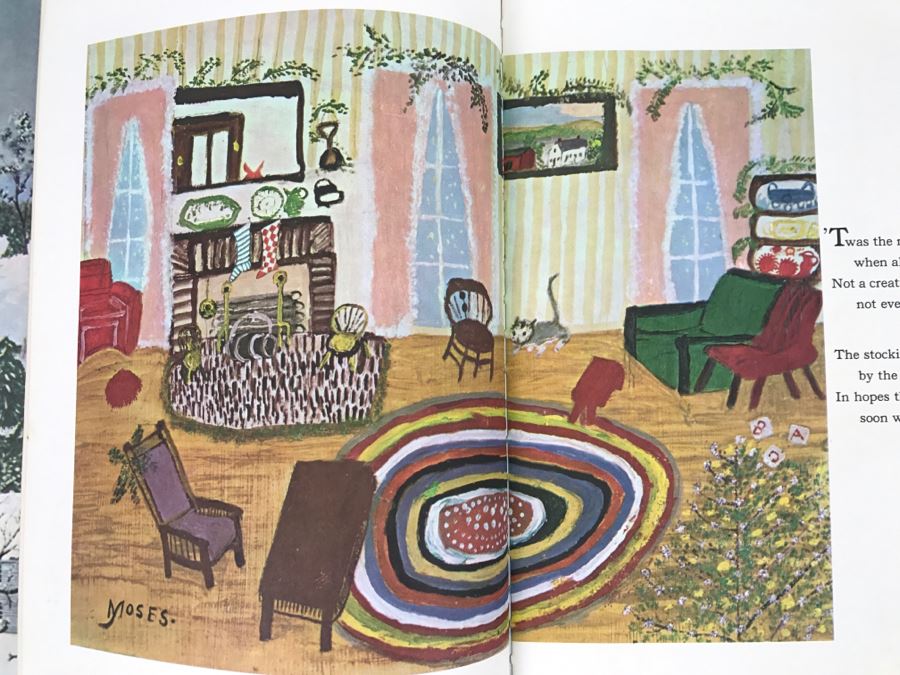 Vintage Book The Night Before Christmas By Clement C. Moore With Pictures By Grandma Moses - Copyright 1948, 1960, 1961 By Grandma Moses, Inc - Published by Random House [Photo 10]
