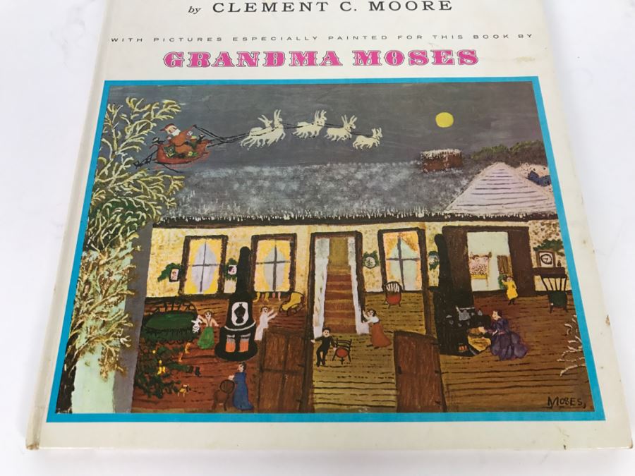 Vintage Book The Night Before Christmas By Clement C. Moore With Pictures By Grandma Moses - Copyright 1948, 1960, 1961 By Grandma Moses, Inc - Published by Random House [Photo 3]