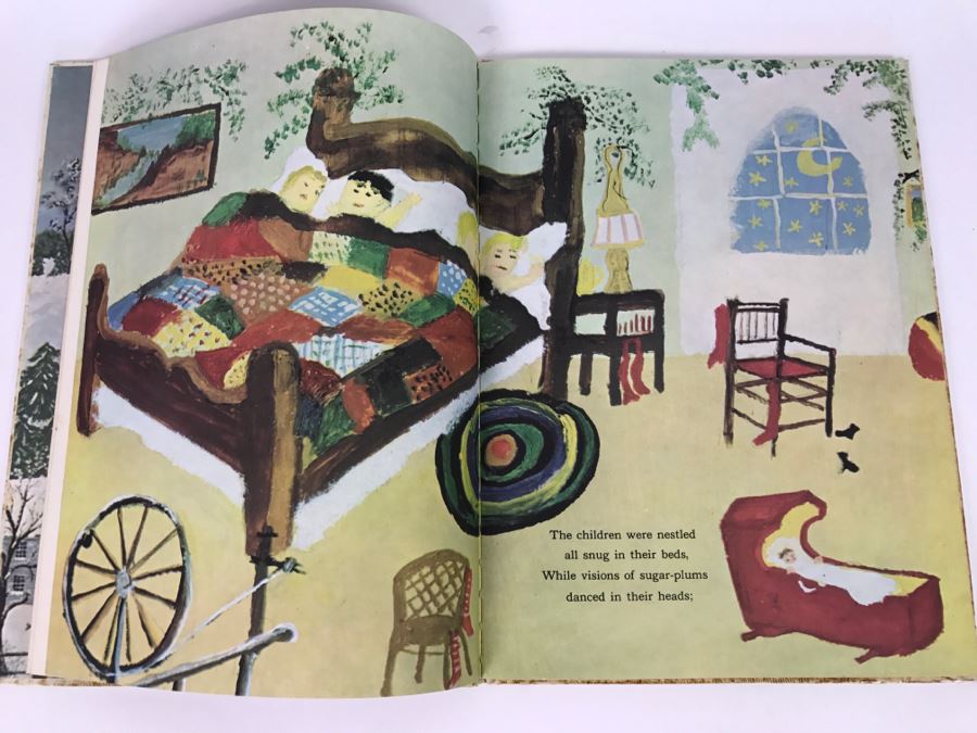 Vintage Book The Night Before Christmas By Clement C. Moore With Pictures By Grandma Moses - Copyright 1948, 1960, 1961 By Grandma Moses, Inc - Published by Random House [Photo 12]