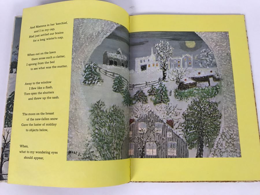 Vintage Book The Night Before Christmas By Clement C. Moore With Pictures By Grandma Moses - Copyright 1948, 1960, 1961 By Grandma Moses, Inc - Published by Random House [Photo 13]